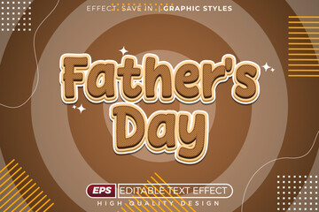 Editable 3d text effect father's day