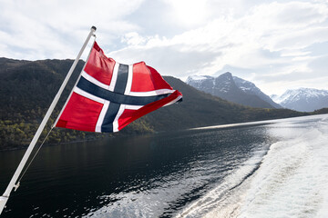 Norwegian Fjords and snow capped mountains 