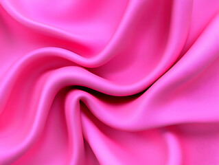 Fototapeta premium Bright Pink Satin Fabric Draping With Soft Folds Creating Elegant Texture and Shine