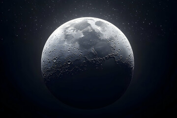 Obraz premium Full moon, celestial body, illuminated by cosmic light.