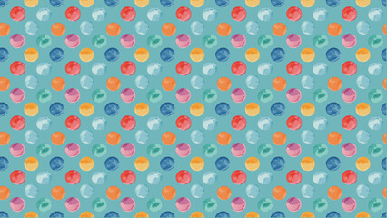 カラフルなおはじき柄の水色背景イラスト。シームレスなベクターの4Kイラスト素材。Colorful light blue background illustration of a colorful tinkle pattern. Seamless vector 4k illustration.