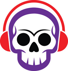 skull headphones vector art 