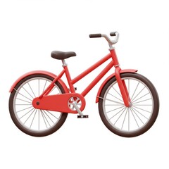 Obraz premium Red bicycle transportation vehicle cycle bike ride isolated on white background