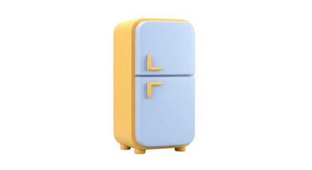 Isolated Cartoon Style Pastel Color Refrigerator
