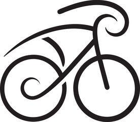 Bicycle  logo style silhouette of illustration 
