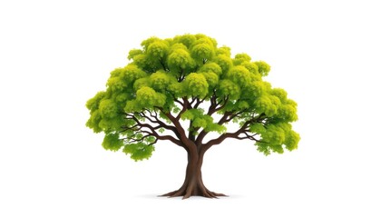 Vivid green tree isolated on white background