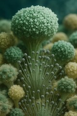 Obraz premium Microscopic View of Mold Spores