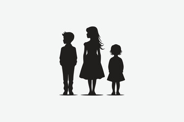 Silhouette of children's