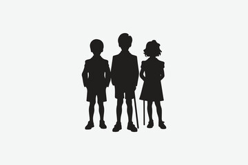 Silhouette of children's