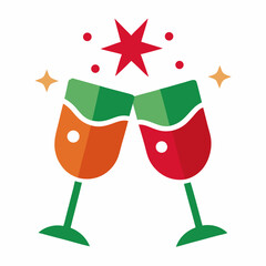 Fototapeta premium festive-glass-clink-icon 