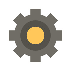 Gears vector icon in flat style. Simple and minimalist industrial and factory theme icons