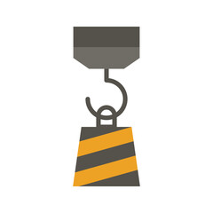 Pulleys vector icon in flat style. Simple and minimalist industrial and factory theme icons