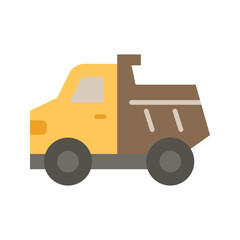 Naklejka premium Truck vector icon in flat style. Simple and minimalist industrial and factory theme icons