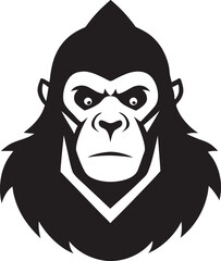 gorilla head silhouette vector
