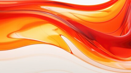 Abstract background of red and orange resin with flowing lines, on a white background. High resolution photography in the style. Studio lighting was used.