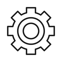 Gears vector icon in line style. Simple and minimalist industrial and factory theme icons