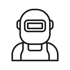 Fototapeta premium Welding man vector icon in line style. Simple and minimalist industrial and factory theme icons