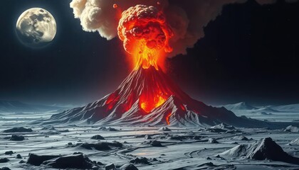 Volcanic eruption on a frozen moon (1)