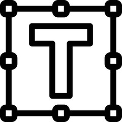 Text tool line icon