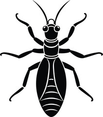 silhouette of termite on white background