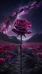 Stunning Red Rose in Full Bloom – Symbol of Love, Romance & Beauty, Isolated on Black, Perfect for Valentine’s Day Gift, Floral Bouquet, Nature’s Elegance