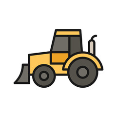 Excavators vector icon in solid line style. Simple and minimalist industrial and factory theme icons