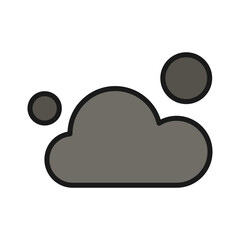 Smoke vector icon in solid line style. Simple and minimalist industrial and factory theme icons