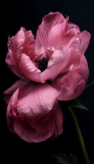 Stunning Pink Tulip in Full Bloom Isolated on White – Closeup Floral Macro Shot of Spring Flower with Delicate Petals, Nature Beauty