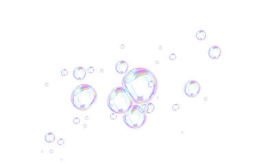 Transparent Soapy Bubbles PNG Overlay for Freshness, Bath, and Cleaning Visuals
