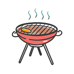 bbq grill icon, bbq grill vector illustration-simple illustration of bbq grill, perfect for bbq grill logos and icons