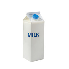 A milk carton isolated on a transparent background