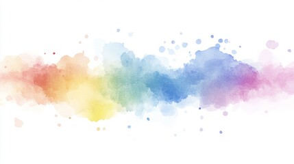 Obraz premium Abstract Rainbow Watercolor Wash Background