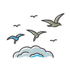 birds in sky icon, birds in sky vector illustration-simple illustration of birds in sky, perfect for birds in sky logos and icons