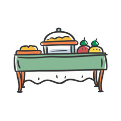 buffet table icon, buffet table vector illustration-simple illustration of buffet table, perfect for buffet table logos and icons
