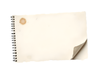 Torn Notebook Page with Coffee Stain