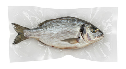 Isolated Fish in Plastic Vacuum Pack