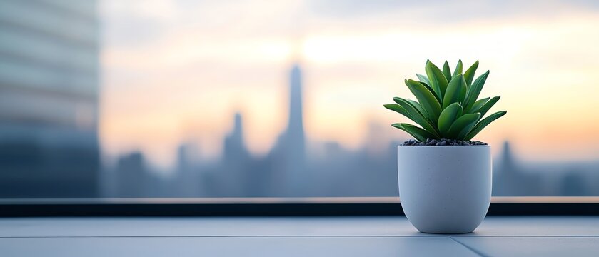 City skyline in background of rooftop Labor Day setup, modern and urban feel