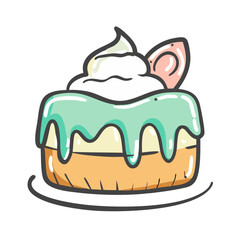 cake icon, cake vector illustration-simple illustration of cake, perfect for cake logos and icons