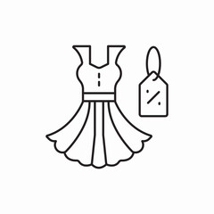 Fashion dress shopping store icon vector sign