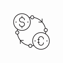 Currency exchange money finance icon vector sign