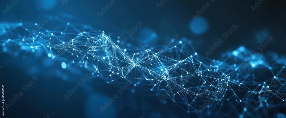 Poster abstract network connection: digital data flow visualization