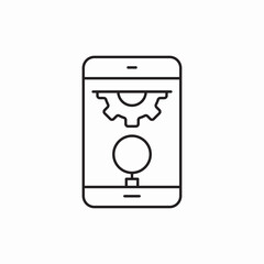 Mobile settings gear app icon vector sign