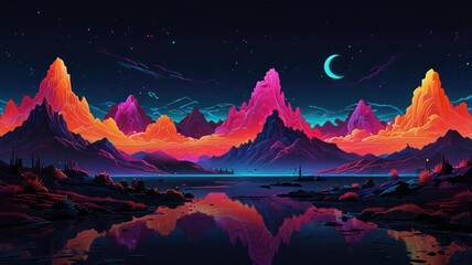 Create a distinctive wallpaper with abstract mountain