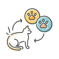 cat behavior icon, cat behavior vector illustration-simple illustration of cat behavior, perfect for cat behavior logos and icons