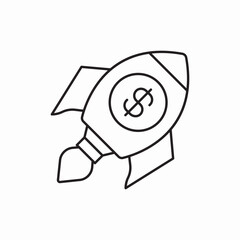 Target money rocket launch icon vector sign