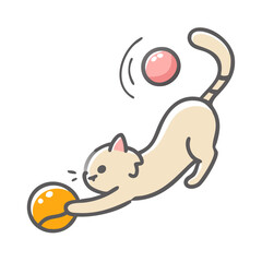 cat play icon, cat play vector illustration-simple illustration of cat play, perfect for cat play logos and icons