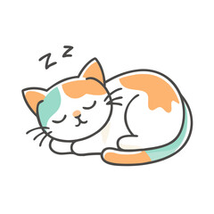 cat sleeping icon, cat sleeping vector illustration-simple illustration of cat sleeping, perfect for cat sleeping logos and icons