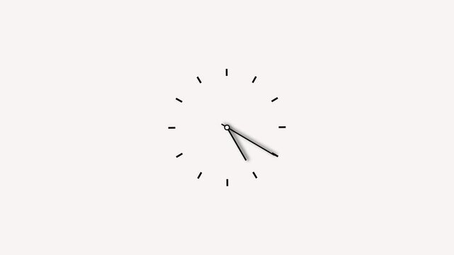 Abstract clock icon animation. Digital and analog clock 24 hours isolated on white background.
