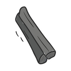 charcoal stick icon, charcoal stick vector illustration-simple illustration of charcoal stick, perfect for charcoal stick logos and icons