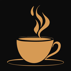 PrintElegant and modern coffee logo design featuring a steaming coffee cup icon with stylish typography. Perfect for coffee shops, cafes, coffee brands, packaging, and marketing materials.